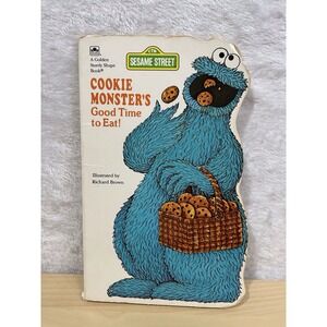 1990 Sesame Street Cookie Monster's Good Time to Eat Sturdy Shape Book